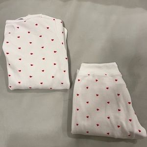 Revolve Plush Thermal Heart Pajamas